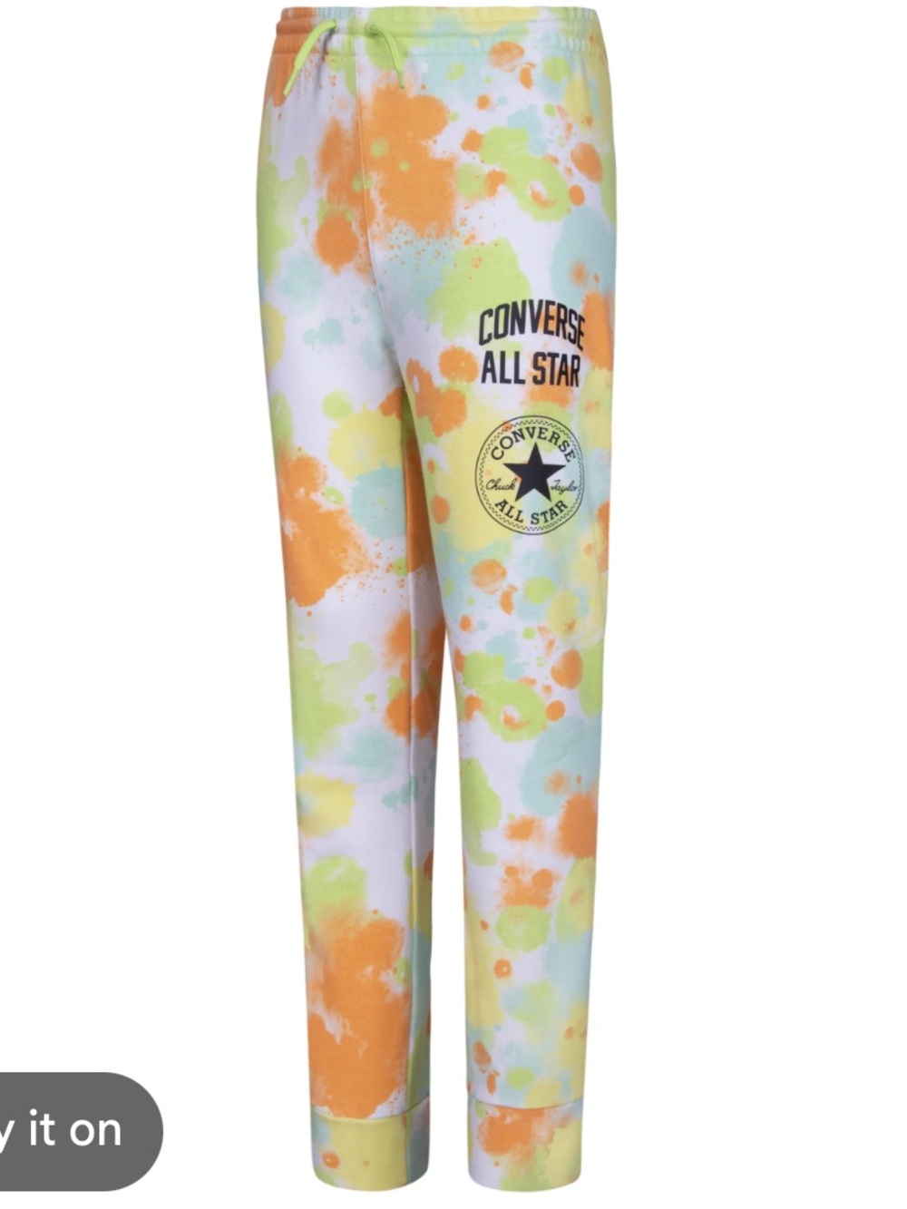 NWT Converse Tie-Dye Jogger Boys Pants size large 12-13 years lime rave retro